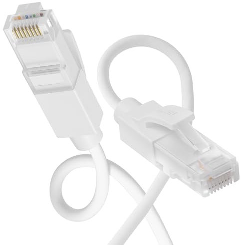 Thzzhnno Cable Ethernet Cat 6a 1 Metros, Silicona Cable de Red 10Gbps Categoria 6, Cable RJ45 6a para juegos/PC/TV/Tablet/Laptop/Router (Blanco)