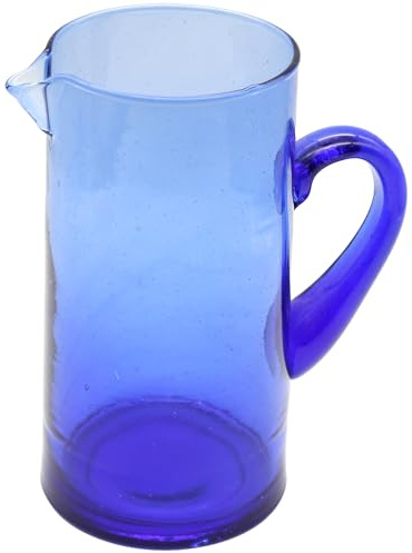 Karaff Vattenkaraff glaskaraff – juicekaraff 1 liter vattenglas | med handtag blå