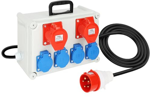 Tableau de Distribution d'énergie Compact, BKV 2/4 T IP44, Tableau de Distribution D'énergie de Chantier, Tableau de Distribution D'énergie de Chantier avec Poignée de Transport