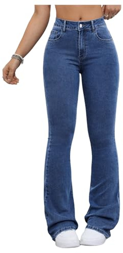 GORGLITTER Flared Jeans for Women UK High Waisted Bootcut Denim Trousers