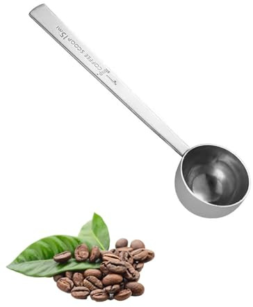 HUVZOR Cuillère à café 15ml, Cuillère Doseuse en Inox avec Manche Extra Long pour Café Moulu, Grains, Poudre, Expresso, Idéale pour les Grands Bidons, Verres, Canettes