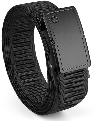 Fairwin Cinturón Elástico Hombre Automático Trinquete Sin Agujeros 3.8cm | Cinturones elásticos ajustables, hebilla deslizante nylon flexible casual talla grande, golf deportivo jeans fashion informal
