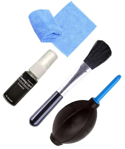 SOIMISS Kit de Nettoyage Ordinateur 4 Pièces Brosse en Plastique, Chiffon et Spray 20ml pour Clavier et Écrans, pour Nettoyer Les Espaces Difficiles D'accès