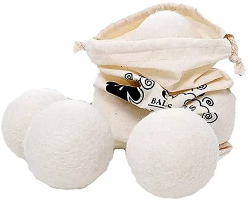 Palline per asciugatrice in lana, 6 palline per asciugatrice per bucato ammorbidente riutilizzabile riducono le rughe degli indumenti risparmiando tempo di asciugatura per la casa