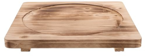 DIYEAH Tapis Ignifugé en Bois 26 CM Support Résistant à la Chaleur pour Barbecue et Poêle à Bois Dessous de Plat Multifonction pour Camping Cheminée et Brasero Accessoire de Cuisson