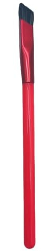 Pennello per sopracciglia con ghiere in alluminio rosso - Setole in nylon angolate per sopracciglia dall'aspetto definito - Strumento cosmetico multifunzione per crema in polvere