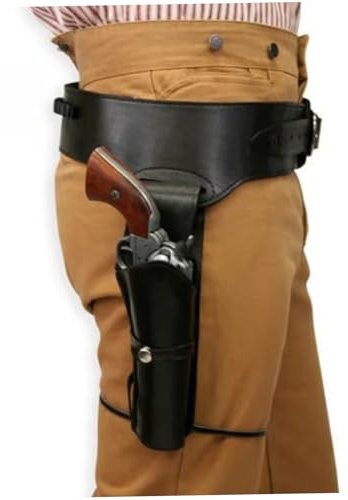 Cinturones de Armas para Hombres Fundas de Armas Occidentales Medievales con Correa para la Pierna Fundas de Cuero de PU Negro Cinturón de tamaño Medio para Caza, Cosplay, Exteriores, Adornos al Aire