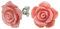 925 Sterling Silver Simulated Pink Coral Rose Flower Stud Post Earring