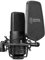 BOYA Micrófono de audio Micrófono de condensador de estudio de diafragma dorado grande con alimentación fantasma de 24V 48V y carcasa resistente para grabación vocal Cantante Podcasting Broadcasting