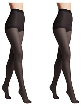 Conte elegant 2er-Pack langlebige Damenstrumpfhose Halbmatt - SOLO 40 DEN - Damen Feinstrumpfhose Strumpfhose mit markiertem Höschenteil - Einfarbig Farbe Schwarz Größe 2