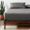 Bare Home - Spannbettlaken 90 x 200 cm - Doppelt gebürstete Polyester-Mikrofaser - 30 cm Tiefe Tasche - Oeko-TEX Standard 100, 90 x 200, Gittermuster - Grau/Weiß
