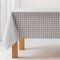 GAMUSI Tischdecke, schmutzabweisend, rechteckig, Vichy-Muster, Baumwolle, wasserdicht, 140 x 300 cm, Hellgrau