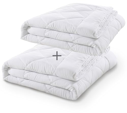 DALINA Textil - Edredón de Fibra Duo 4 Estaciones 170 + 260 gr -Edredón Relleno Nórdico Cama 105, 165 x 220 cm- Suave, Transpirable, 100% Poliester