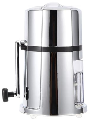 ABS plating manual ice crusher, hand crank portable ice shaver with stainless steel blades energy saving home snow cone machine for commercial home use.