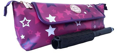 THE HOME POTATO & COMPANY. Funda-Esterilla Silicona Resistente al Calor y Neceser Grande de Viaje (2-en-1) para planchas y rizadores de Pelo, Productos capilares y Maquillaje. (Morado)