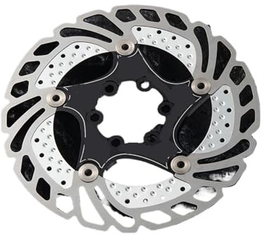 Cykelbromsskivor bromsbelägg flytande skiva för MTB-väg 140 mm/160 mm rostfritt stål rotor avledning 6 skruvar (140 mm svart)