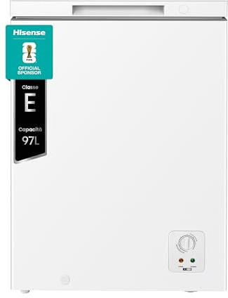 Hisense FT100N1BWE NUOVO Congelatore a Pozzetto con capacità 97 litri, Silenzioso MAX 40 dB, Bianco