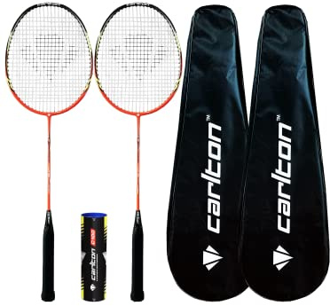 DUNLOP Carlton Airblade Tour 70 Badminton Racket inc Protective Cover (Single, Bundle & Double Set Available) (2 Rackets, Covers & Shuttles)