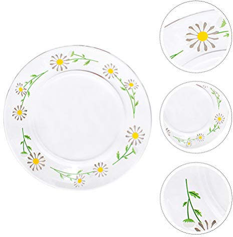 Cabilock Bandeja De Vidrio Templado Preciosa Fuente Para Ensalada De Frutas Plato Para Aperitivos La Mesa Del Salón Vajilla