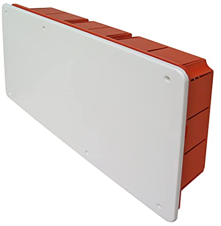 POLY POOL - PP0591 Boîte de jonction à encastrement avec couvercle - Boîte électrique rectangulaire murale - Boîte de jonction avec vis de fixation du couvercle Made in Italy