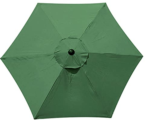SMLJFO - Copertura di ricambio per ombrellone da 3 m, con 6 costole, impermeabile, anti-ultravioletti, colore: Verde