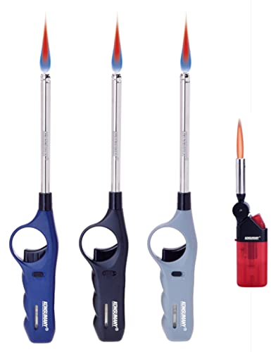 3 STK. Konsumany® Stabfeuerzeug Sturmfeuerzeug Feuerzeug Turbo Power 26,5 cm lang + 1x (Konsumany® Stab- Sturmfeuerzeug 12,5 cm Lang), Nachfüllbar