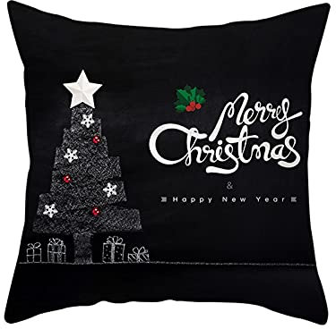 Kissenbezug Kinderzimmer, Kissenbezug für Weihnachten Baum Geschenkbox Polyester Neuheit Weihnachtsschmuck 50X50CM