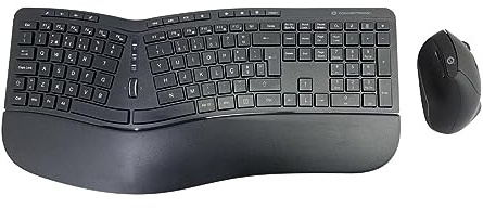 Conceptronic ORAZIO02PT Ergo - Juego de Teclado ergonómico y ratón Vertical inalámbrico, diseño portugués, Color Negro