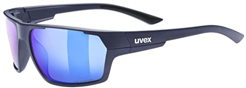 uvex sportstyle 233 P - Outdoorbrille für Damen und Herren - 100% UVA-, B, C Schutz - Polarisationsfilter schützt vor Blendung - deep space matt/blue - one size