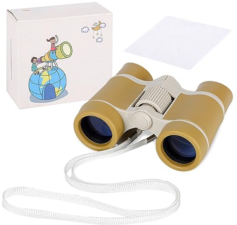 Fernglas für Kinder, kinderfernglas, Ferngläser Klein, HD Feldstecher, Outdoor-Spielzeug für Sport und Spielen, Vogelbeobachtung, Wandern, Sightseeing, Geschenke für Jungen und Mädchen (Braun)