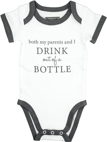 Pavilion - Both My Parents And I Drink Out Of A Bottle - Unisex Boy Girl Onesie Bodysuit - 12-24 Month - Funny Humorous Present