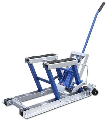 KEESUNG Motorradheber 680kg, Motorrad Hydrauliklift Motorradheber Hebebühne Höhenverstellbare Hydraulik ATV Motorrad Montageständer Hebemaschine Klapp Hebebühne/Blau