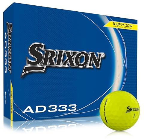 Srixon AD333 11 - High-Performance Distance and Speed Golf Balls - Low Compression - For Consistency and Control - Alignment Line - Premium Golf Accessories and Golf Gifts, Yellow