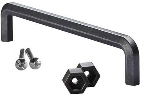 SOTECH Möbelgriff RAGNAR BA 160 mm schwarz antik Schubladengriff Schrankgriff mit Griffsockeln zur optionalen Montage