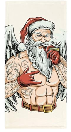 FZRTGOP Weihnachtsmann Engel Handtücher Washclappen Handtuch Maschinenwaschbar Gästehandtücher Küchentücher 73x35cm