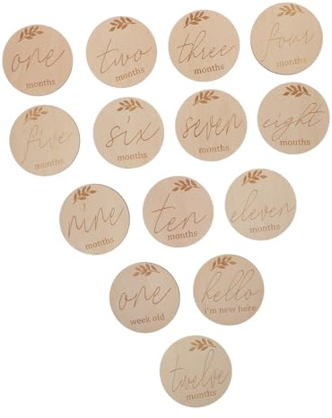 NUOBESTY 14 Pièces Cartes Mensuelles pour Garçon pour Fille Cartes Annonce De Naissance Bois La Croissance du