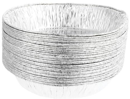 CRILSTYLEO 50 Piezas Recipientes de Aluminio Desechables Barbacoa de Freidoras de Aire y Cocción Prácticos y Resistentes Almacenamiento de Comida