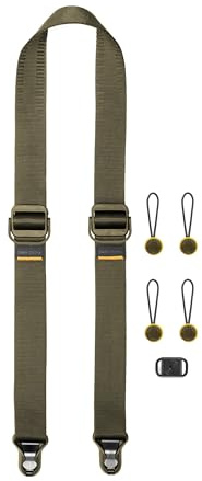 Peak Design Slide Lite Camera Strap, Kelp, Configurable as a Sling, Neck or Shoulder Strap, Quick Release and Connection, Smooth and Grippy Side, Camera Straps for Photographers, 200 lb Capacity
