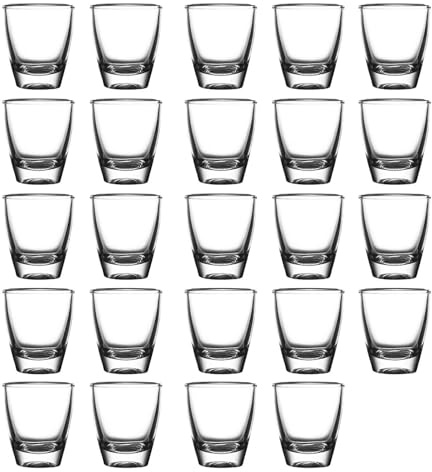 Ruikcoll Bicchieri da Liquoreruikcoll, Set di Bicchieri da Shot in Tequila da 35 Ml, Robusti Bicchieri da Shot in Vetro, Bicchieri da Shot per Vodka,liquore, Ouzo,tequila, 24 Pezzi, 35 ml/3 Cl