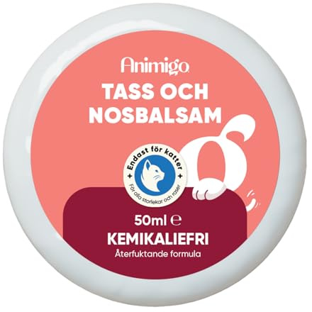 Näs- och tassbalsam för hundar och katter – För torra, spruckna nosar och tassar på sommaren – 60 ml tass- och näsbalsam med lavendelolja, bivax och vitamin E – Näs salva och tass skydd – animigo