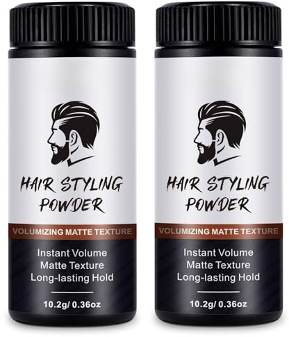 Volumenpuder für Männer – 2-teiliges Haarstyling Pulver – Mattes Finish für natürlichen Look – Leichtes Styling, strukturierter Halt & nicht fettend