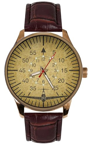 Messerschmitt 109 Luftwaffe Germany WW2 Pilot Aviator Flieger Military Watch. Leather & Brass. Pine Wood Luftwaffe 1939 Eagle Logo Presentation Case. Me-109