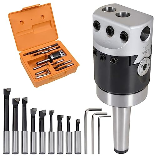 vidaXL Strumenti di Foraggio Set 15pz con Teste MT2-F1-12 Utensili Attrezzi Alesatori Macchina Sistema a Forare Attrezzature Fresatrice