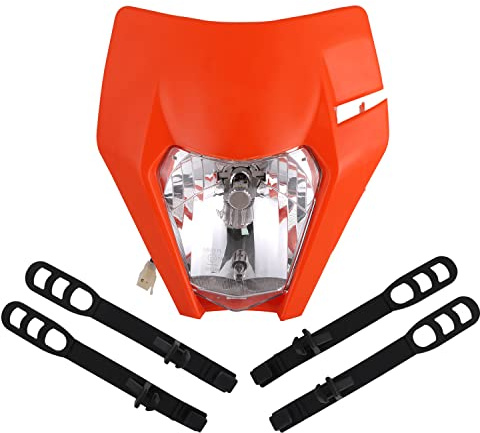 JFG RACING Mascherina Faro Moto,Faro Giorno Running per EXC EXCF XC XCF XCW XCFW SX SXF SXS SMR 125 250 350 450 500 505 520 530 Dirt Bike Motocross Enduro Supermoto-Arancione