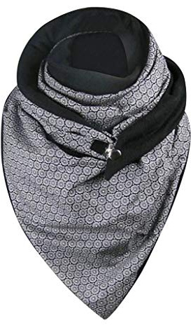 HANXIULIN Foulards pour femme - Écharpe triangulaire chaude - Imprimé élégant - Longue écharpe - Fleurs - Couvercle - Bavoir triangulaire, Noir , taille unique
