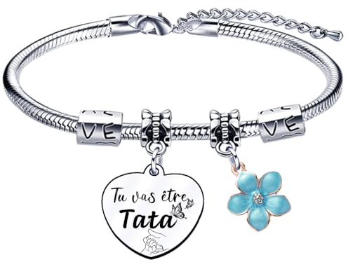 XQXQXZ Bracelet Tata Annonce Grossesse Cadeau Original Veux-tu Etre ma Marraine ?Baptême Anniversaire