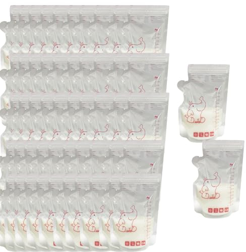 50 StüCk Muttermilchbeutel,Breast Milk Storage Bags,Breast Milk Storage Bags,Muttermilchbeutel Zum Einfrieren, Standbeutel, Platzsparende Flache Form（ 250ml）
