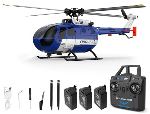 Hylukon Fjärrstyrd helikopter, 2,4 G RC helikopter, 6-axlad gyroskop, 4 kanaler, tvärroddfri helikopter med funktion för optisk flödesposition, lågspänningslarm