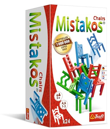 Trefl - Sillas Mistakos, para 1-3 Personas, Juego de Habilidad para Toda la Familia, Juego de Mesa Mistakos Chair, para Adultos y niños a Partir de 5 años