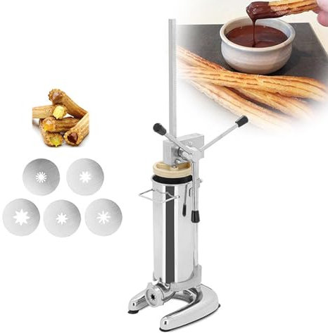 Máquina para Hacer Churros Manual Comercial, Máquina para Hacer Churros Tipo Donuts Comerciales con 5 Moldes, Máquina para Hacer Donuts de Frutas, 2L/3L,3L